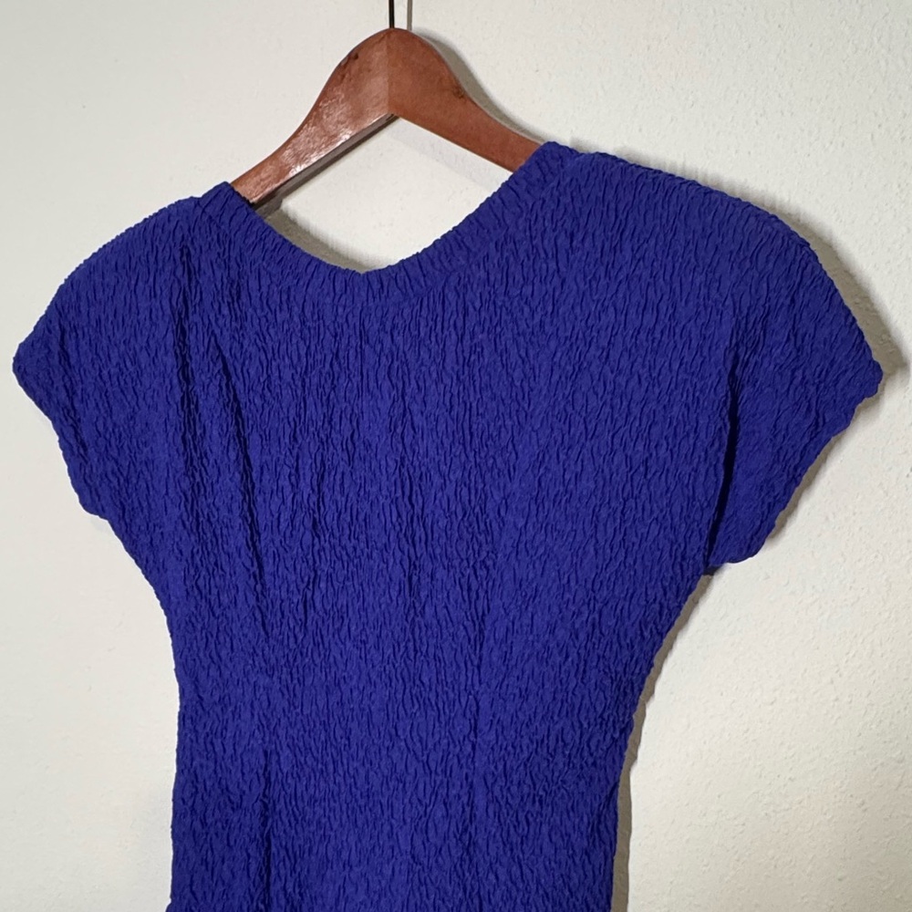 80s Ruffled Blue Mini Dress